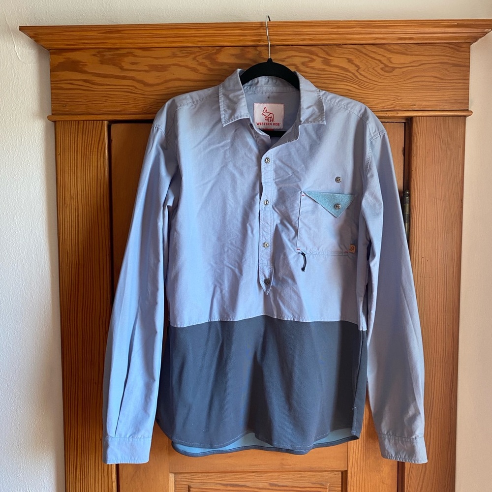 Western Rise Pioneer Popover Long Sleeve Fly Fishing Shirt UPF 30+ Size Large - Picture 2 of 6